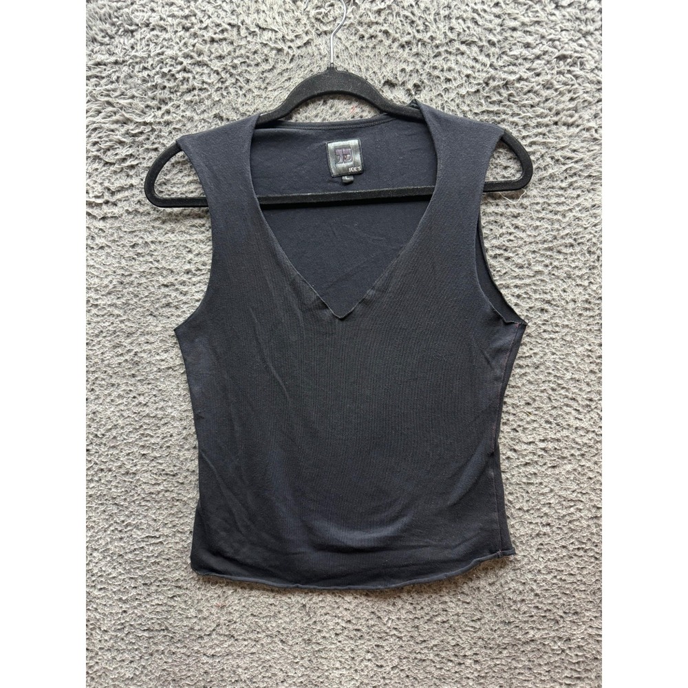 Joe's Jeans Deep V-Neck Cropped Sleeveless Tank Top‎ Black Womens Size S